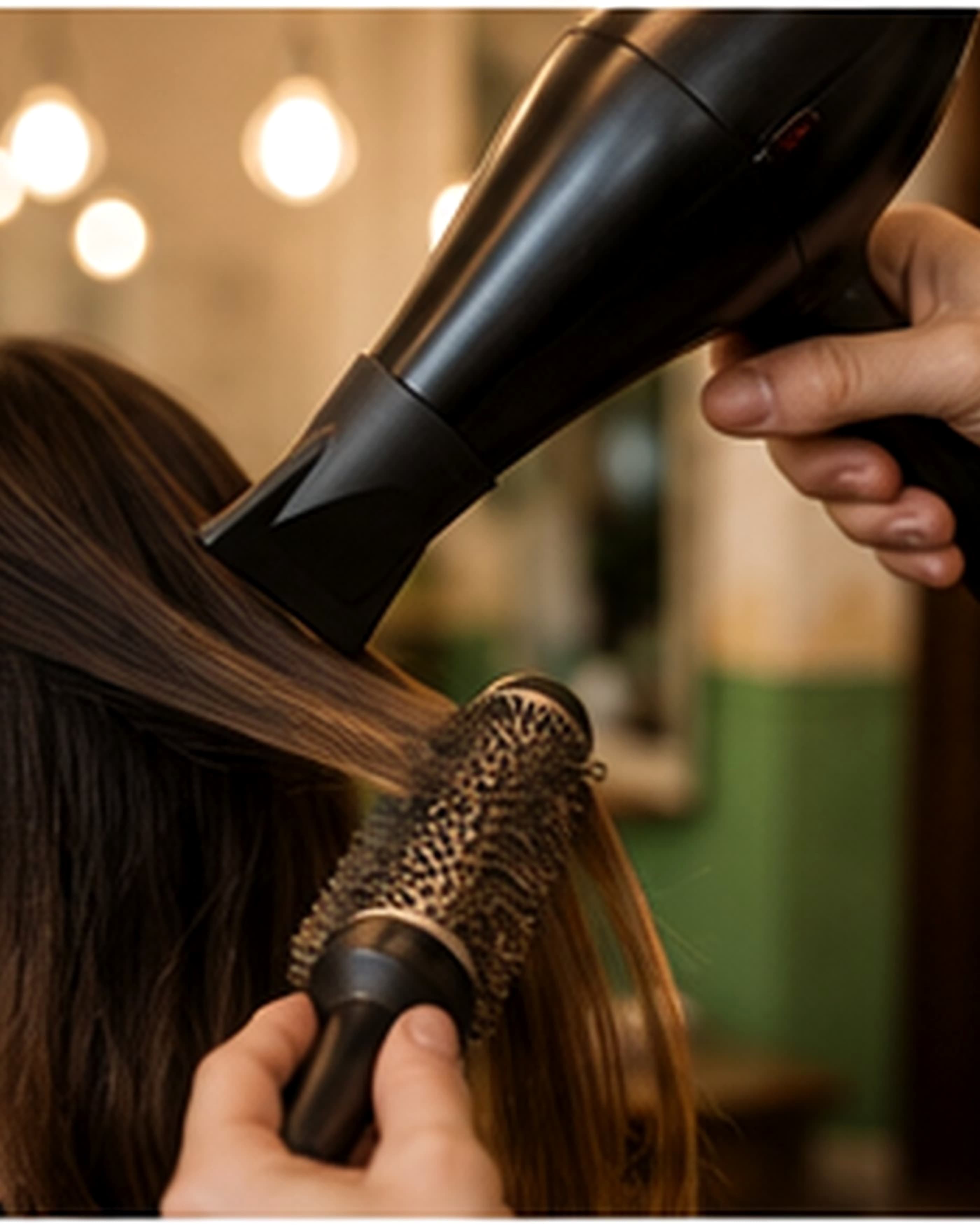 Manos trabajando en el cabello